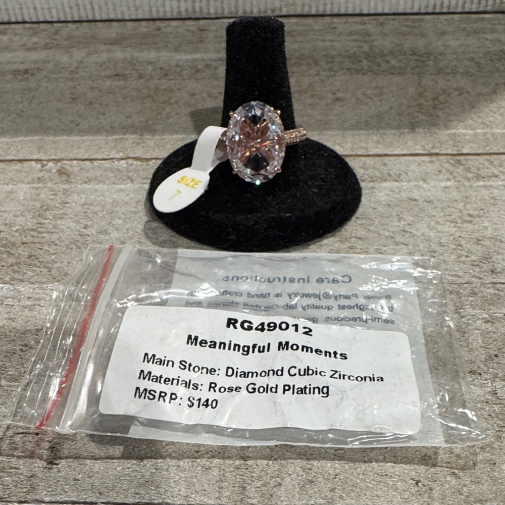 NWT Bomb Party Rose Gold Plated Diamond Cubic Zirconia Ring